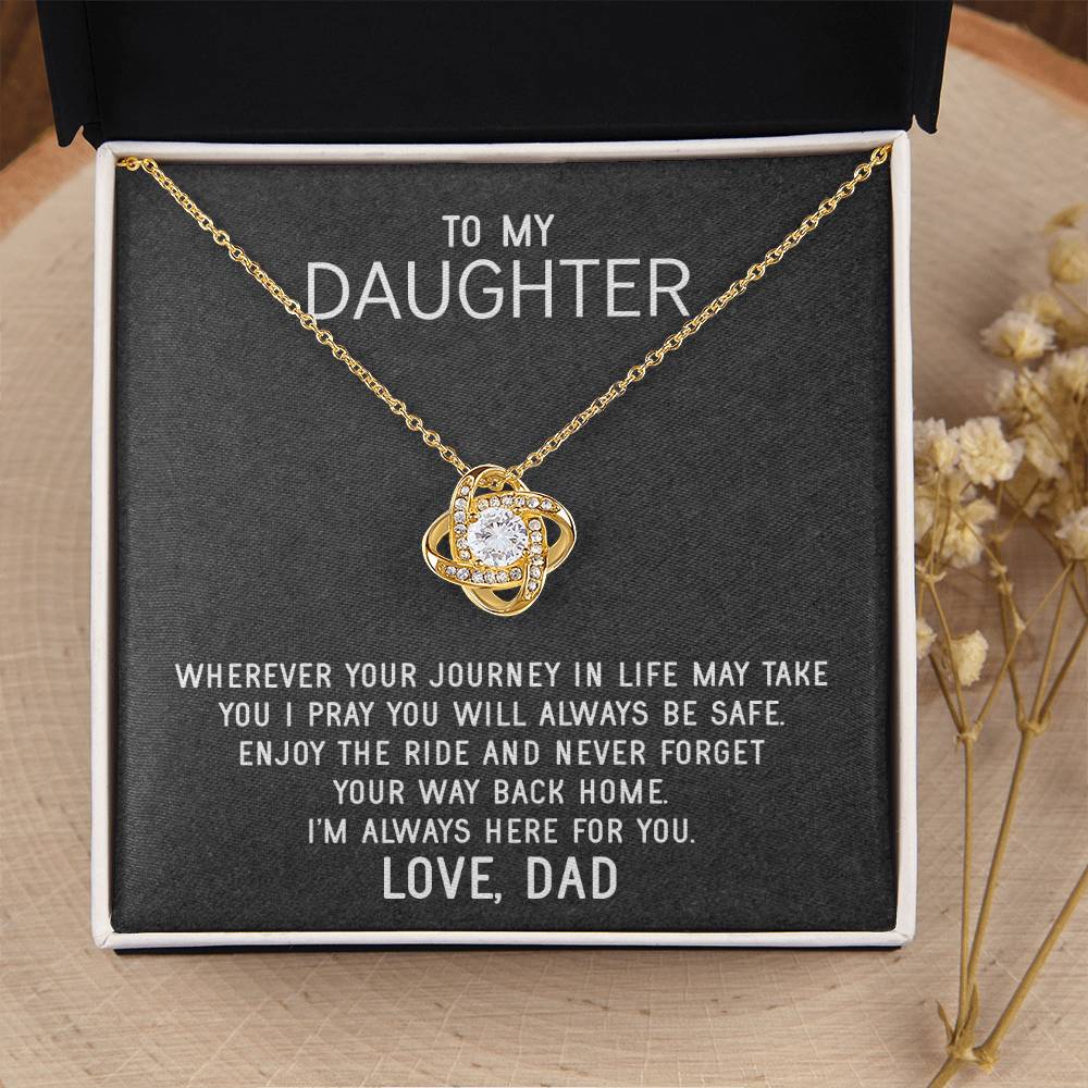 To My Daughter Necklace Gift From Dad Mothers Day Gift For Daughter From Father Sentimental Jewelry Gifts For Dad To Da Love Knot Necklace