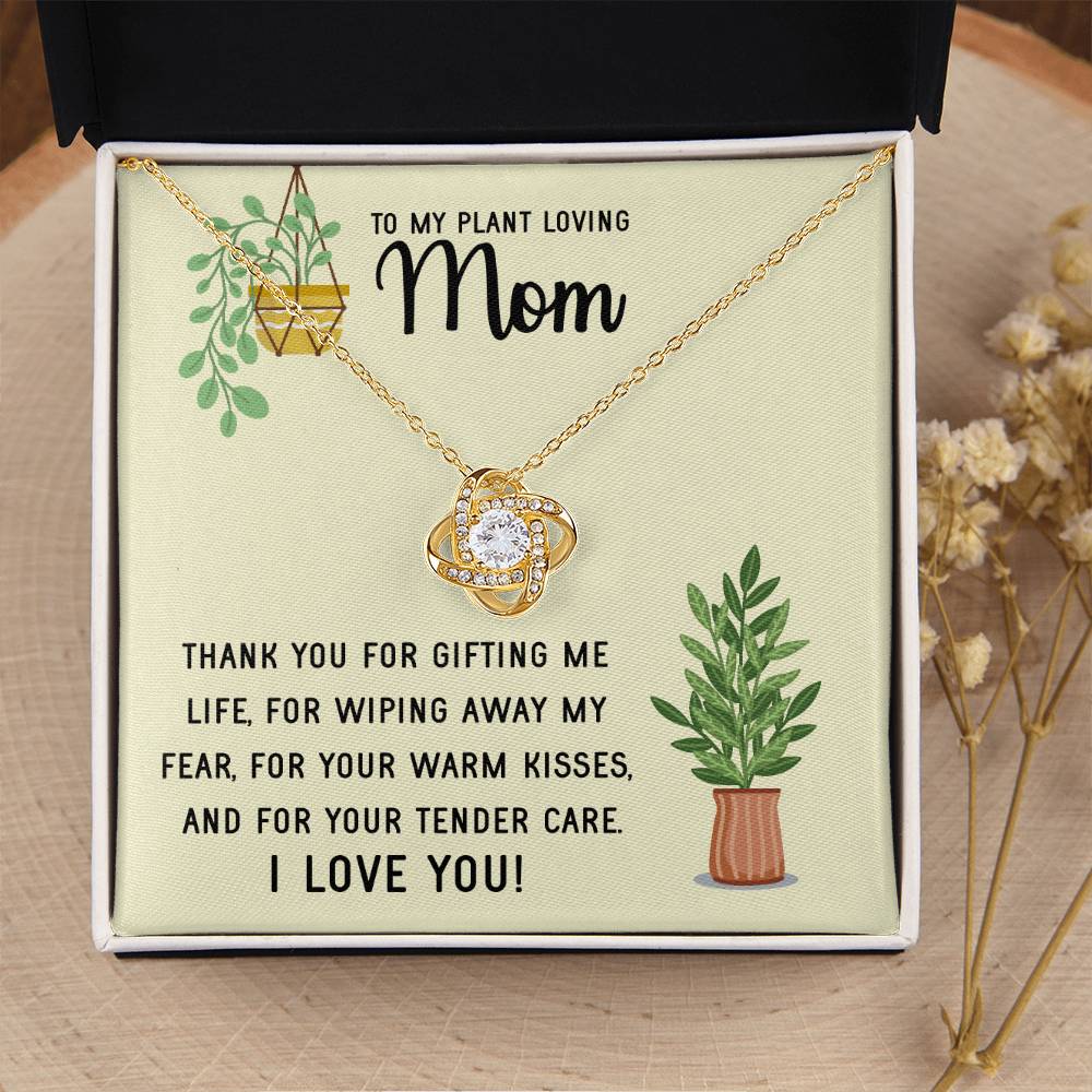 Plant Loving Gifts For Mothers Day Presents For Mom Birthday Plant Lover Gift From Daughter Necklace Gift From Son Love Knot Necklace