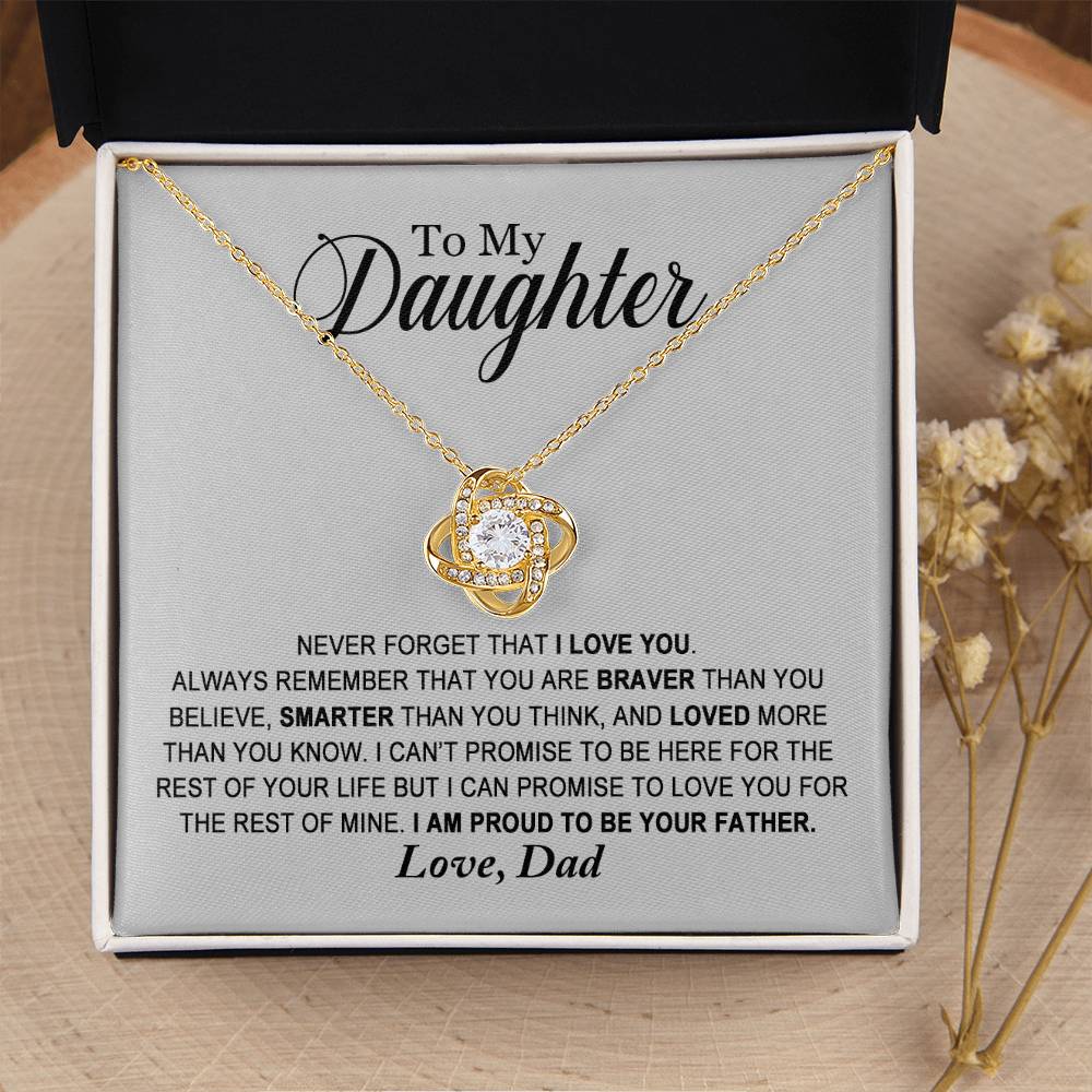 To My Daughter - Proud Of You - Necklace Love Knot Necklace