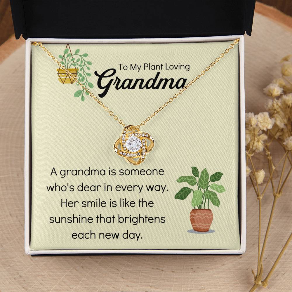 Plant Loving Gifts For Mothers Day Presents For Grandma Birthday Plant Lover Gift From Granddaughter Necklace Gift From Grandkids Love Knot Necklace