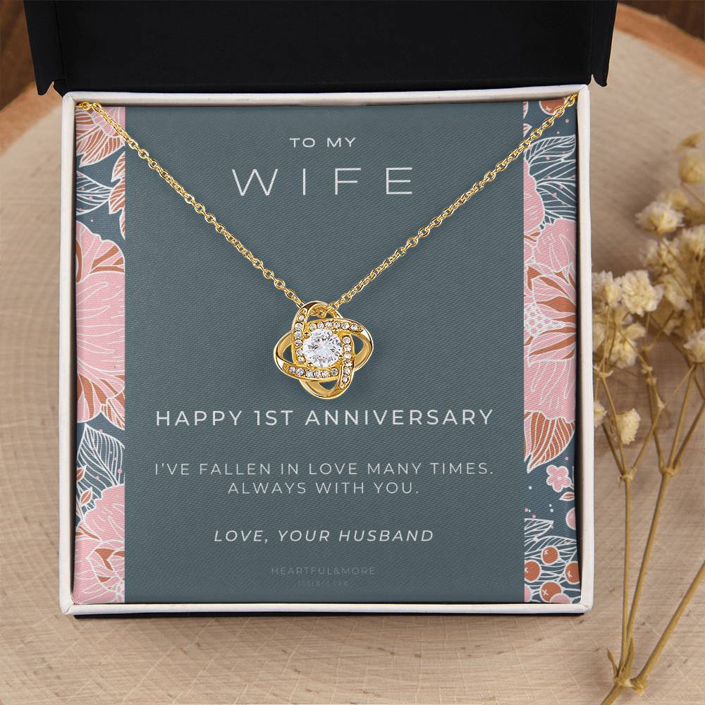 1 Year Anniversary Gift For Wife 1 Year Anniversary Gifts 1 Year Wedding Anniversary Gift Ideas 1St Wedding Anniversary Gift F(6) Love Knot Necklace