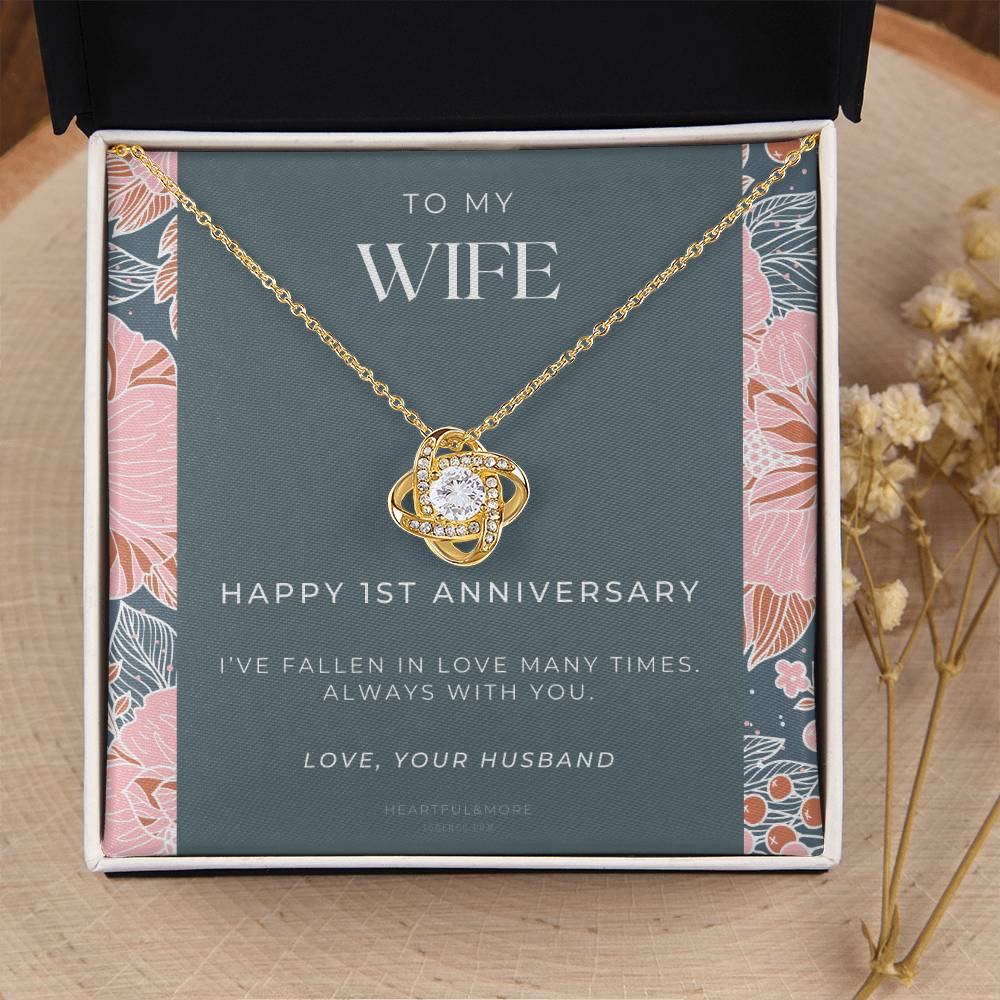 1 Year Anniversary Gift For Wife 1 Year Anniversary Gifts 1 Year Wedding Anniversary Gift Ideas 1St Wedding Anniversary Gift F(9) Love Knot Necklace