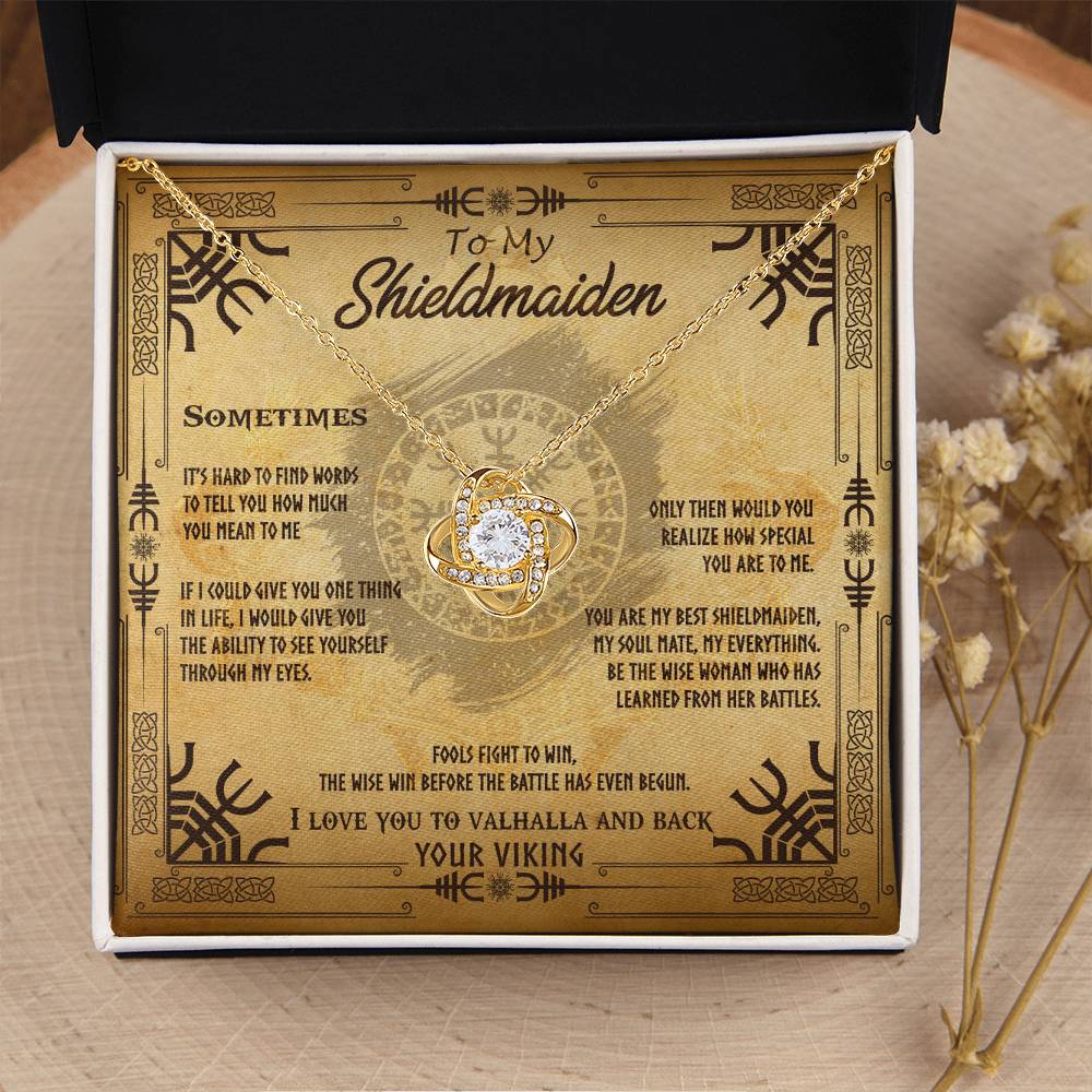 To My Shieldmaiden Necklace Sentimental Gift For Her Wife Gift From H Love Knot Necklace