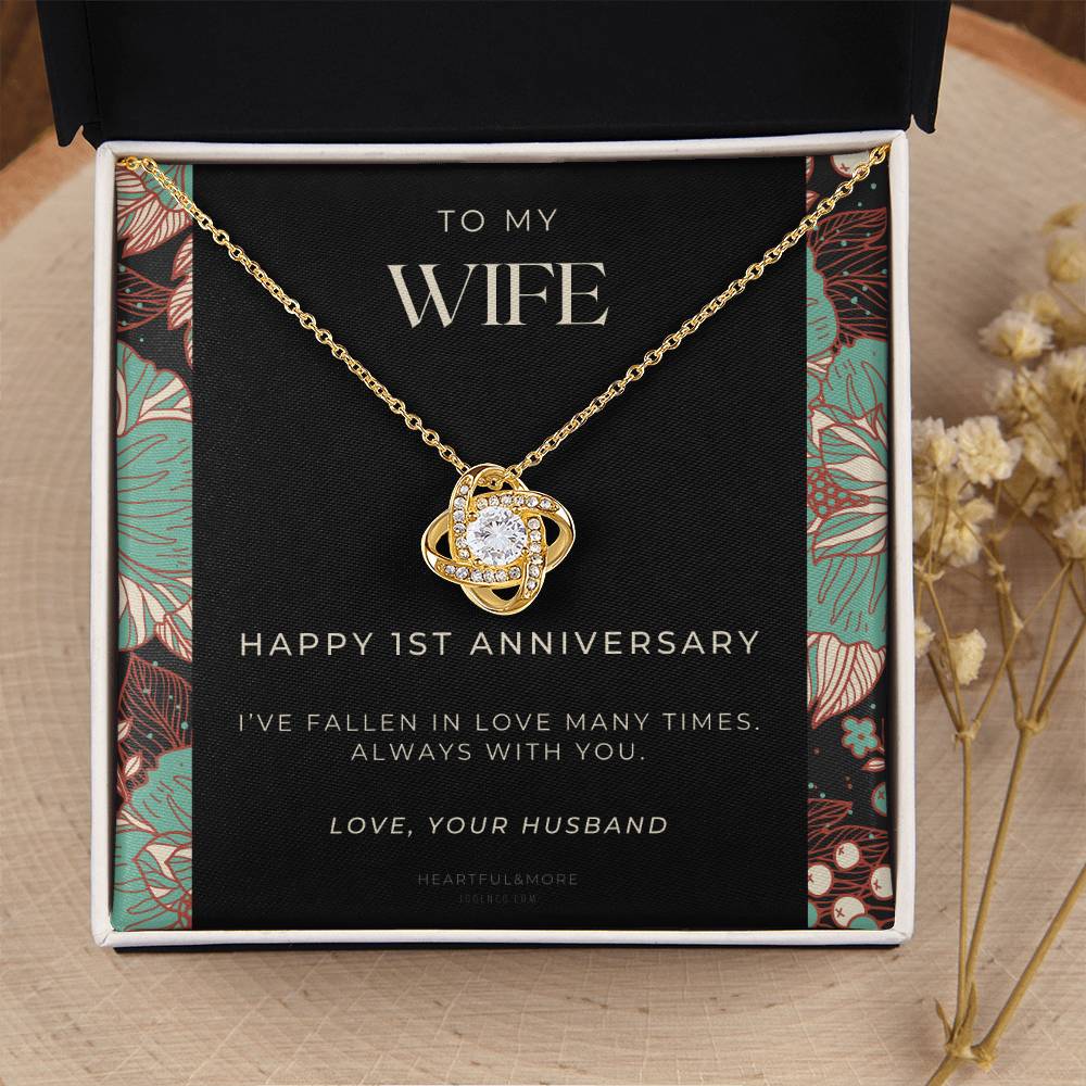 1 Year Anniversary Gift For Wife 1 Year Anniversary Gifts 1 Year Wedding Anniversary Gift Ideas 1St Wedding Anniversary Gift F(10) Love Knot Necklace