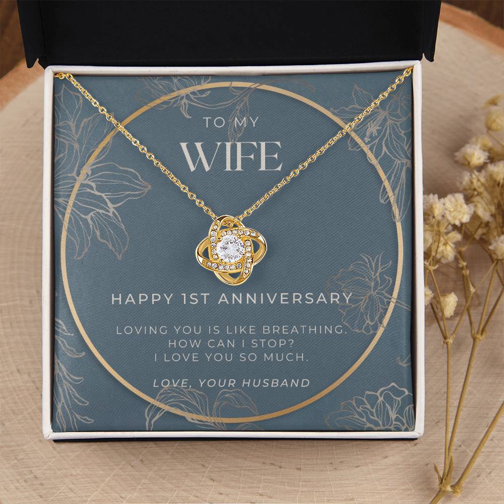 1 Year Anniversary Gift For Wife 1 Year Anniversary Gifts 1 Year Wedding Anniversary Gift Ideas 1St Wedding Anniversary Gift F(12) Love Knot Necklace