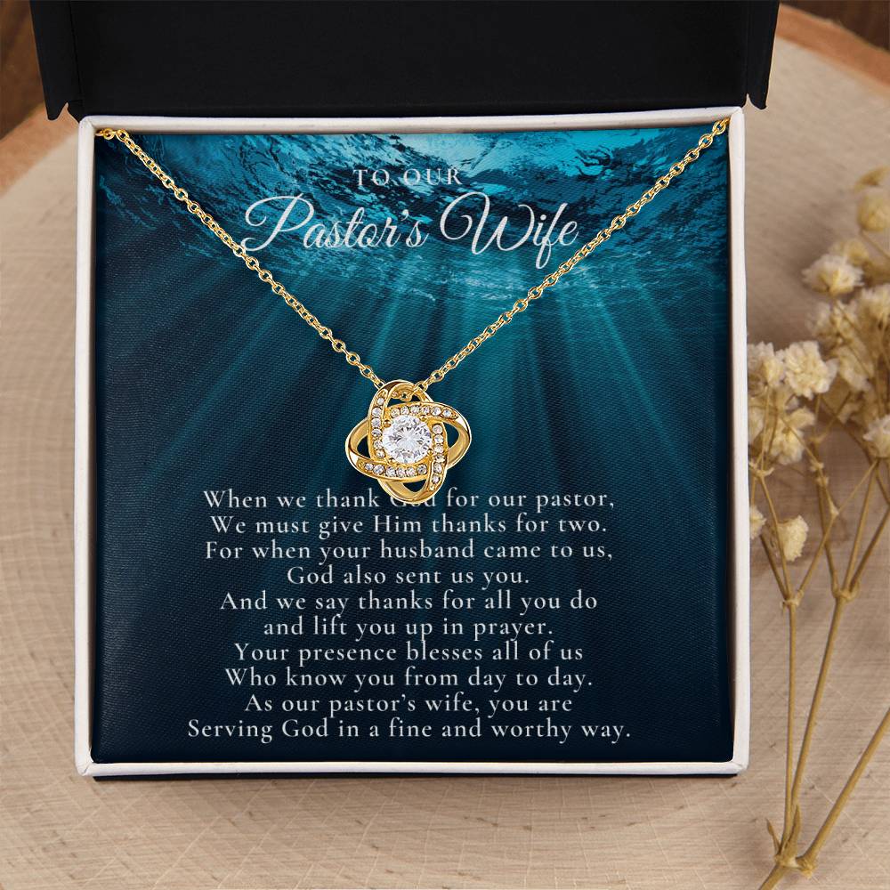 Pastors Wife Appreciation Gift Necklace Bible Study Gift Christmas Present For Pastors Wife Best Preacher Wife Gift Priest Wife Gift Love Knot Necklace