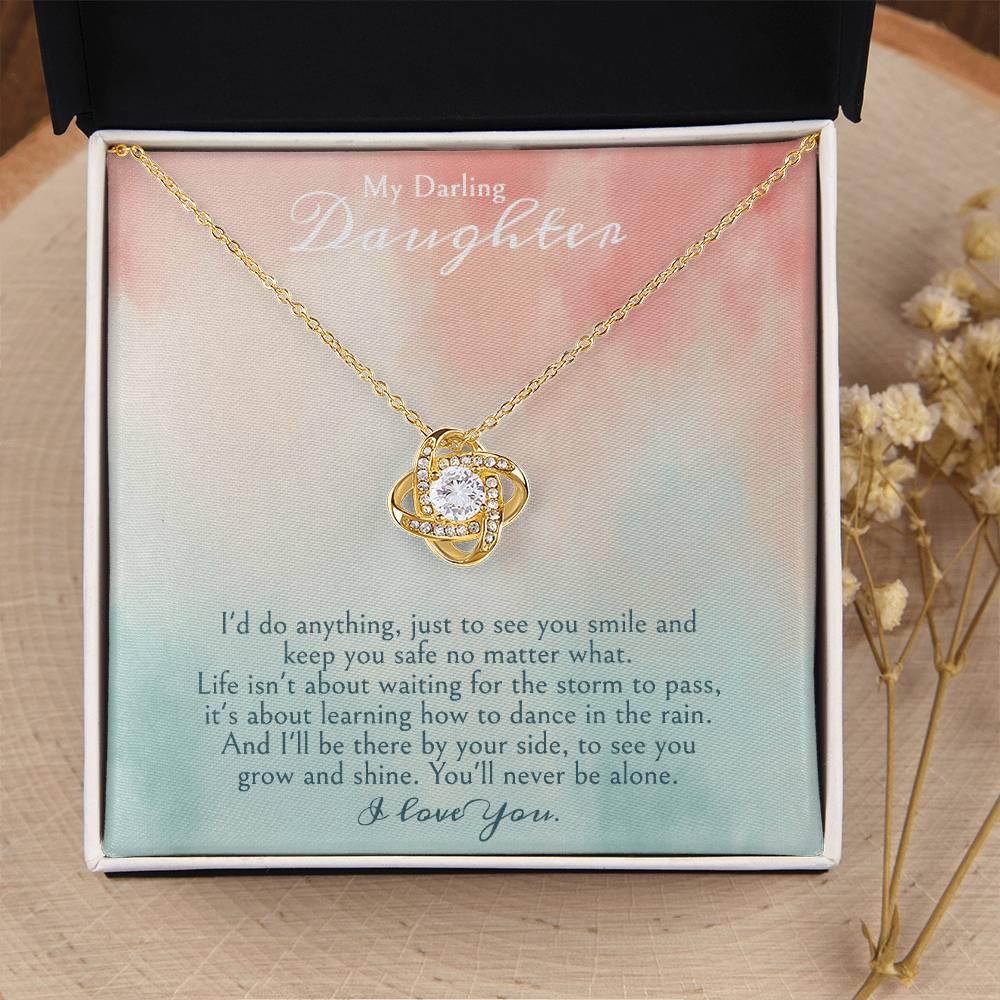 A Gift For A Daughter Love Knot Necklace - My Darling Daughter. Love Knot Necklace