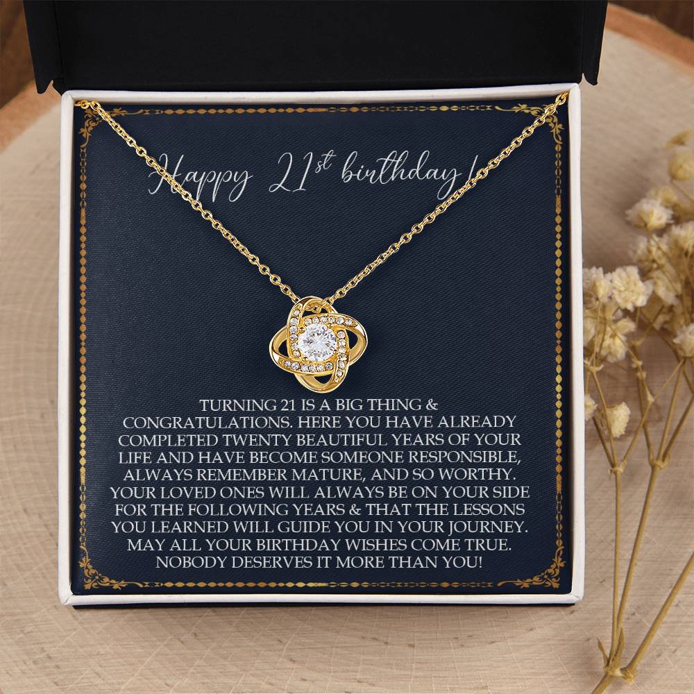 21St Birthday Gift For Her Birthday Gift Jewelry Gift For Her 21St Birthday Gift For Daughter For Friend Love Knot Necklace
