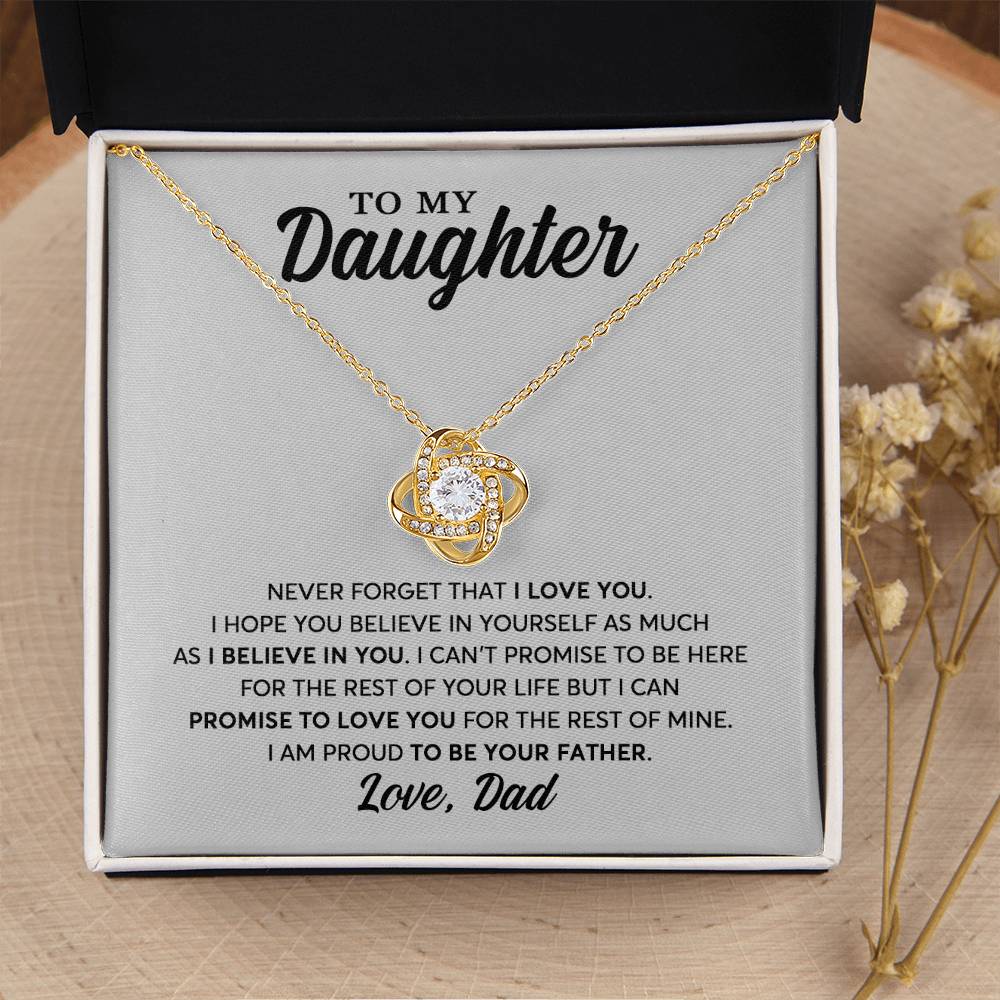 Daughter - Proud To Be Your Father - Necklace Love Knot Necklace
