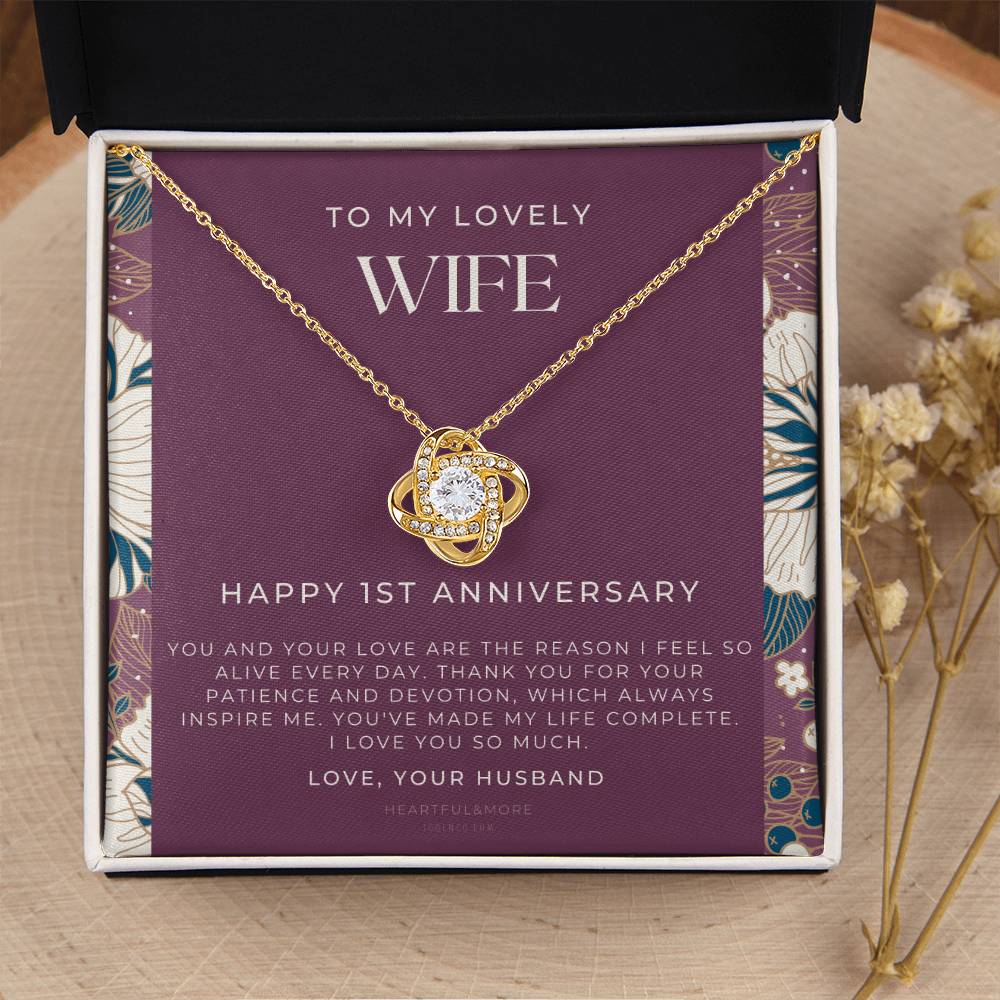 1 Year Anniversary Gift For Wife 1 Year Anniversary Gifts 1 Year Wedding Anniversary Gift Ideas 1St Wedding Anniversary Gift F(11) Love Knot Necklace
