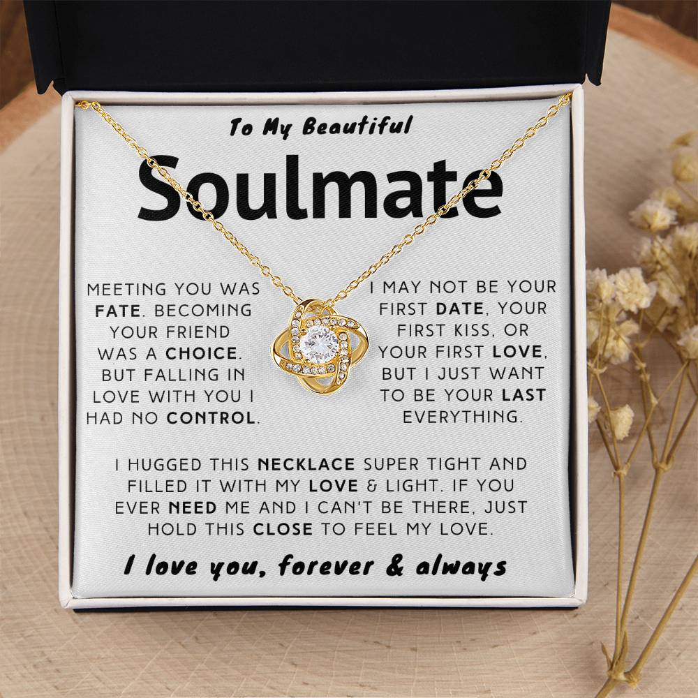 My Beautiful Soulmate Necklace - I Just Want To Be Your Last Everything 188.Lk.006-1 Love Knot Necklace