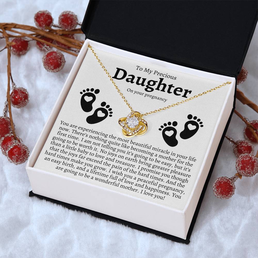 Pregnancy Gift For Daughter Baby Shower Gift Mom To Be Gift Expecting Mom Gift Pregnant Daughter Gift Fr Love Knot Necklace