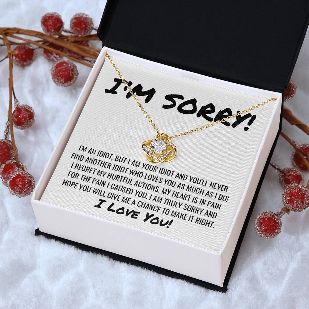 Sorry Apology Necklace Love Knot Necklace