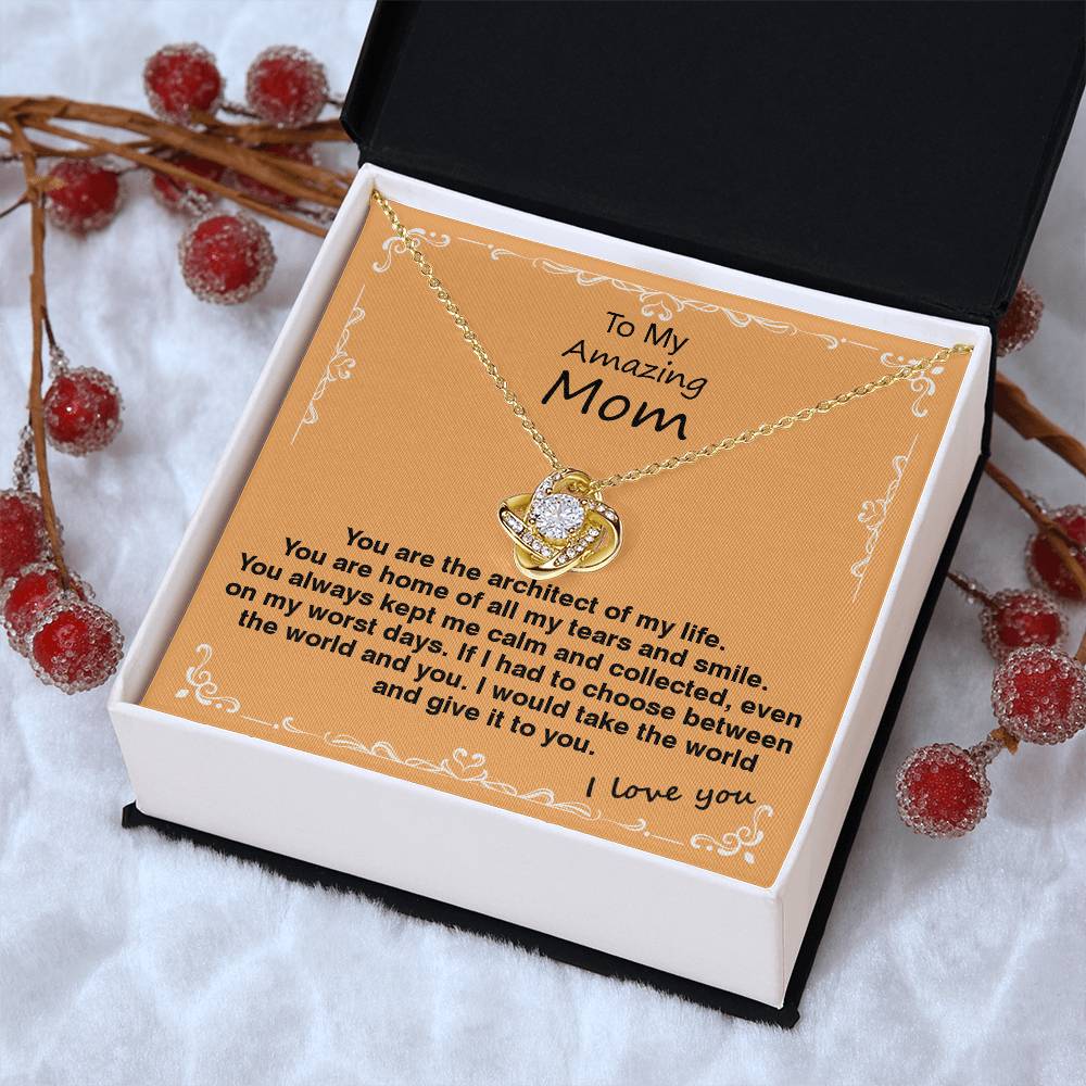 Love Knot Necklace With Architect Of My Life Message Card Love Knot Necklace