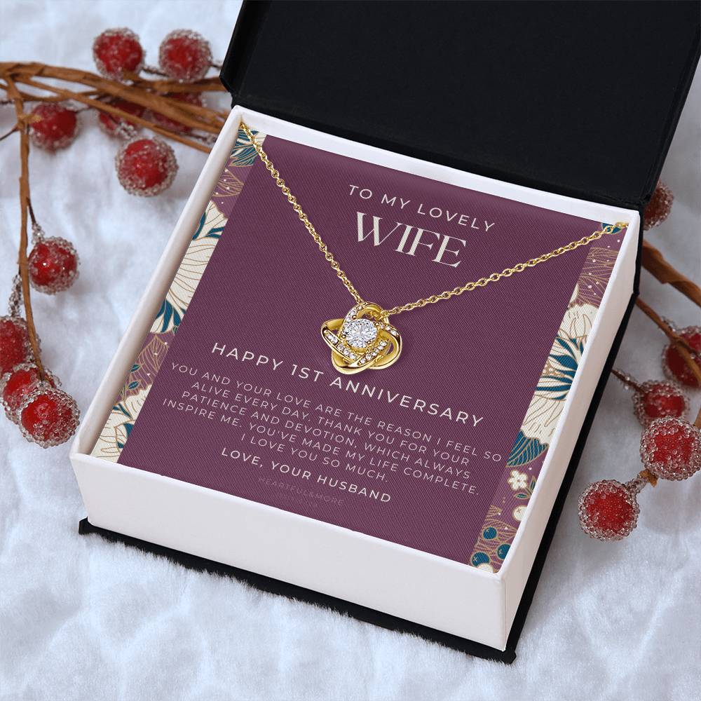 1 Year Anniversary Gift For Wife 1 Year Anniversary Gifts 1 Year Wedding Anniversary Gift Ideas 1St Wedding Anniversary Gift F(11) Love Knot Necklace