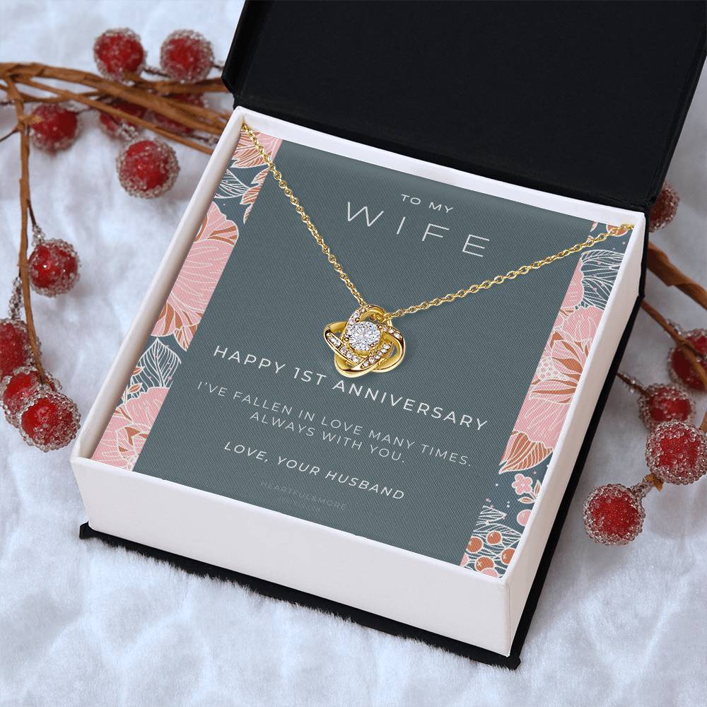 1 Year Anniversary Gift For Wife 1 Year Anniversary Gifts 1 Year Wedding Anniversary Gift Ideas 1St Wedding Anniversary Gift F(6) Love Knot Necklace