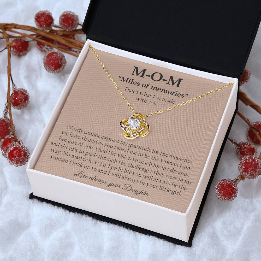 To My Mom Necklace Sentimental Gift For Mom Daughter Mother Jewelry Gift Mother's Day Birthday Present Love Knot Necklace