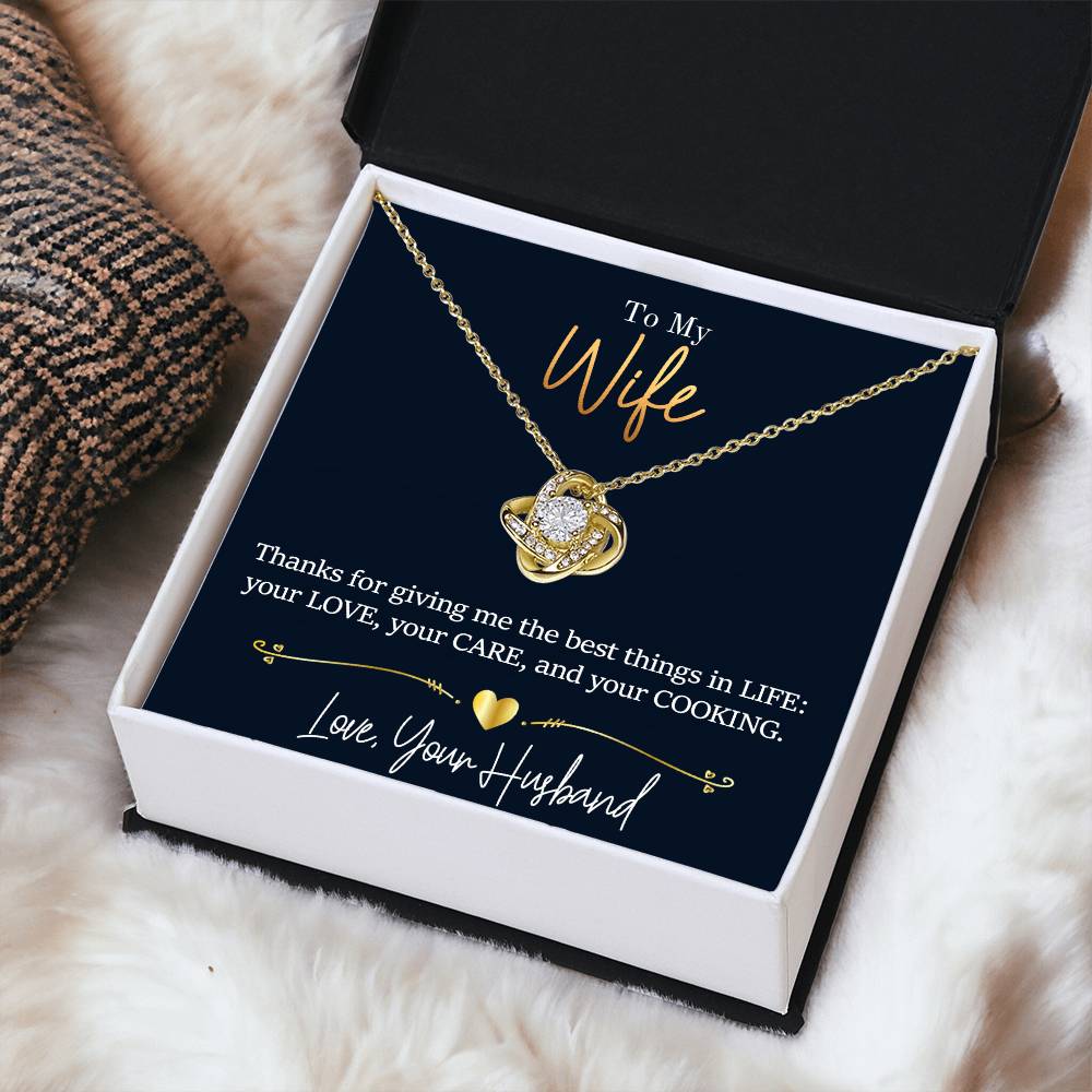Wife - Thanks For Giving Me Love Knot Necklace