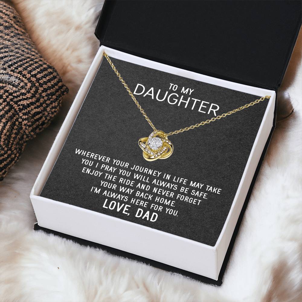 To My Daughter Necklace Gift From Dad Mothers Day Gift For Daughter From Father Sentimental Jewelry Gifts For Dad To Da Love Knot Necklace