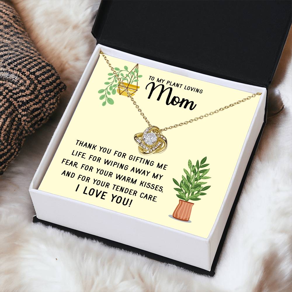 Plant Loving Gifts For Mothers Day Presents For Mom Birthday Plant Lover Gift From Daughter Necklace Gift From Son Love Knot Necklace