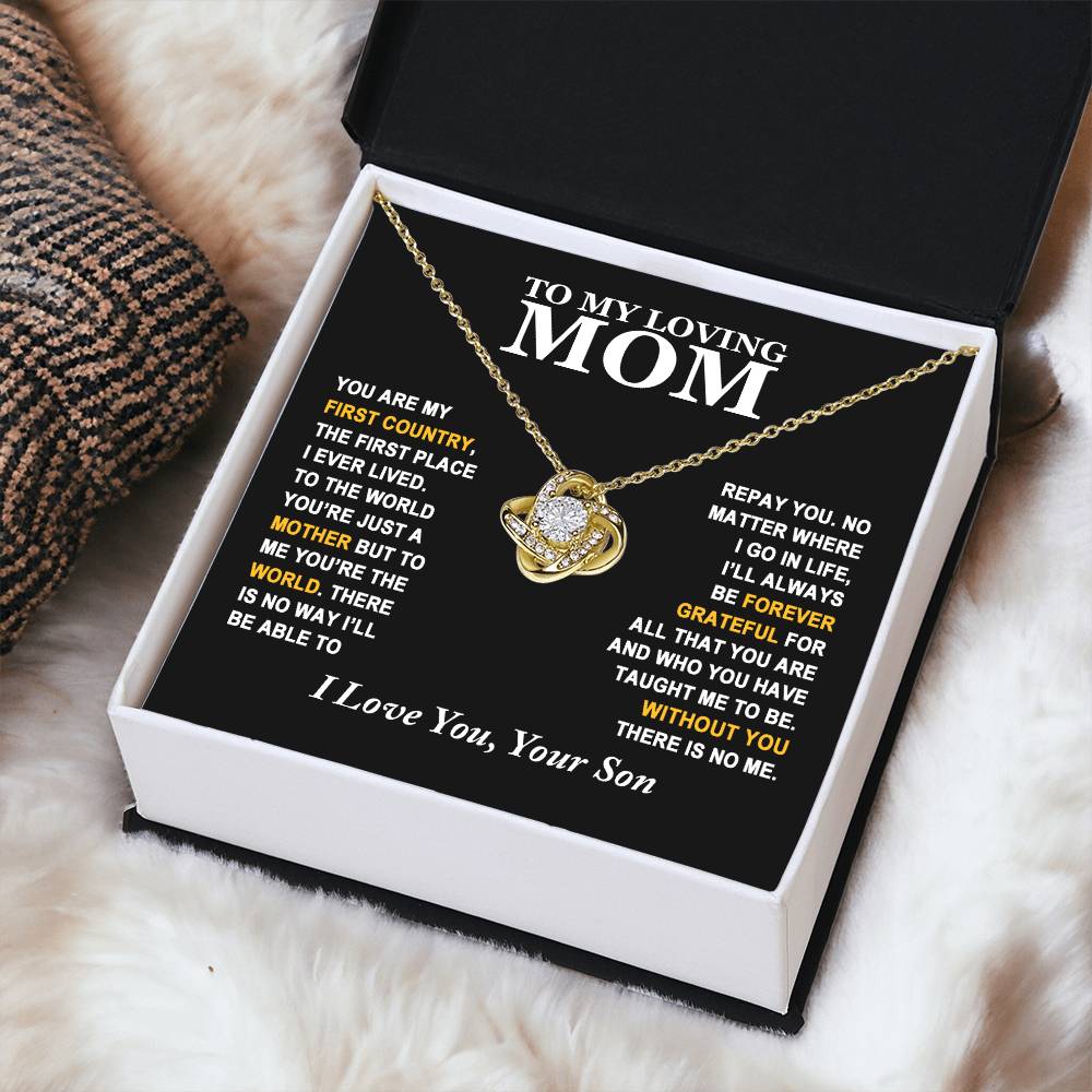 Mom - Forever Grateful - Necklace Love Knot Necklace