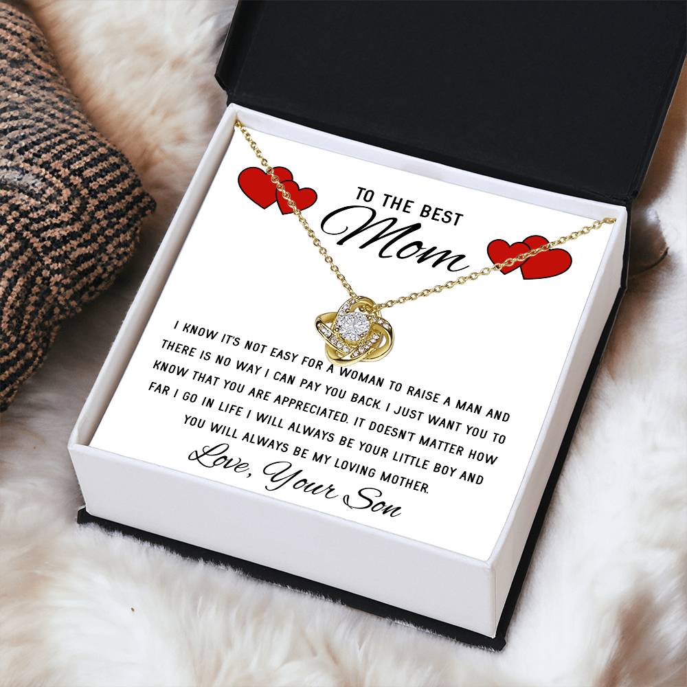 Mothers Day Gift From Son Mother Of The Groom Gift Presents For Mom Birthday Sentimental Jewelry Necklace For Mom Love Knot Necklace