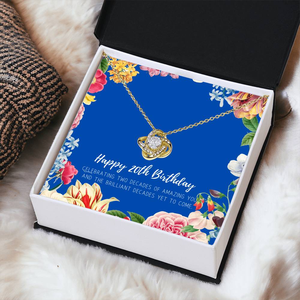 20Th Birthday Gifts For Women Necklace For Her 2 Decade Jewelry 20 Years Old 20Th Birthday Gift Necklace Jewelry Gift F Love Knot Necklace
