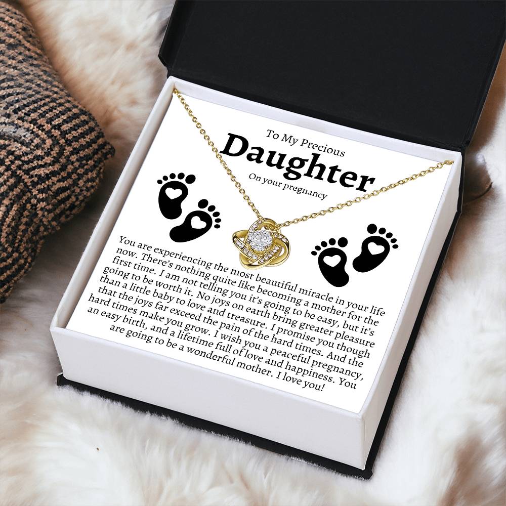 Pregnancy Gift For Daughter Baby Shower Gift Mom To Be Gift Expecting Mom Gift Pregnant Daughter Gift Fr Love Knot Necklace