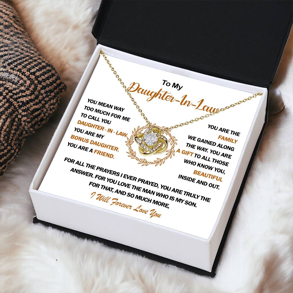 To My Daughter-In-Law Love Knot Necklaceđź’“ Love Knot Necklace