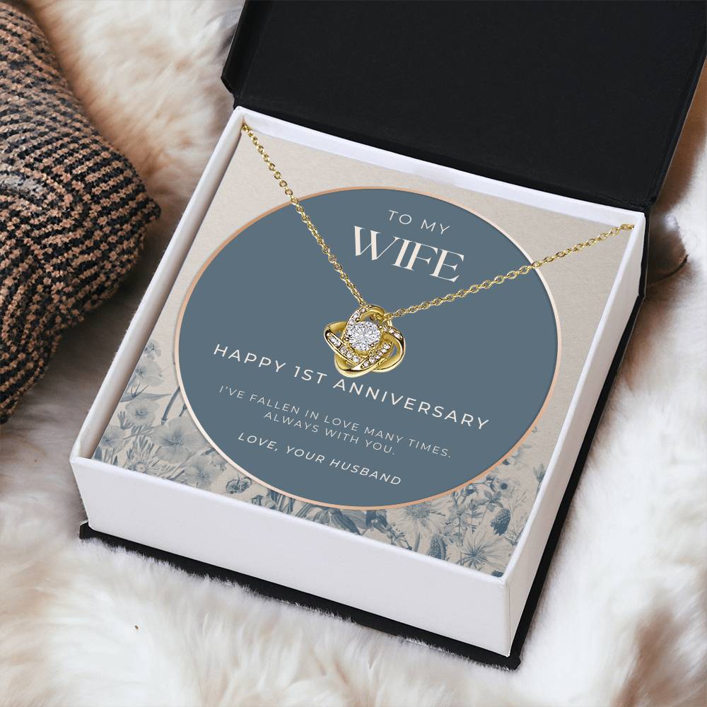 1 Year Anniversary Gift For Wife 1 Year Anniversary Gifts 1 Year Wedding Anniversary Gift Ideas 1St Wedding Anniversary Gift F(2) Love Knot Necklace