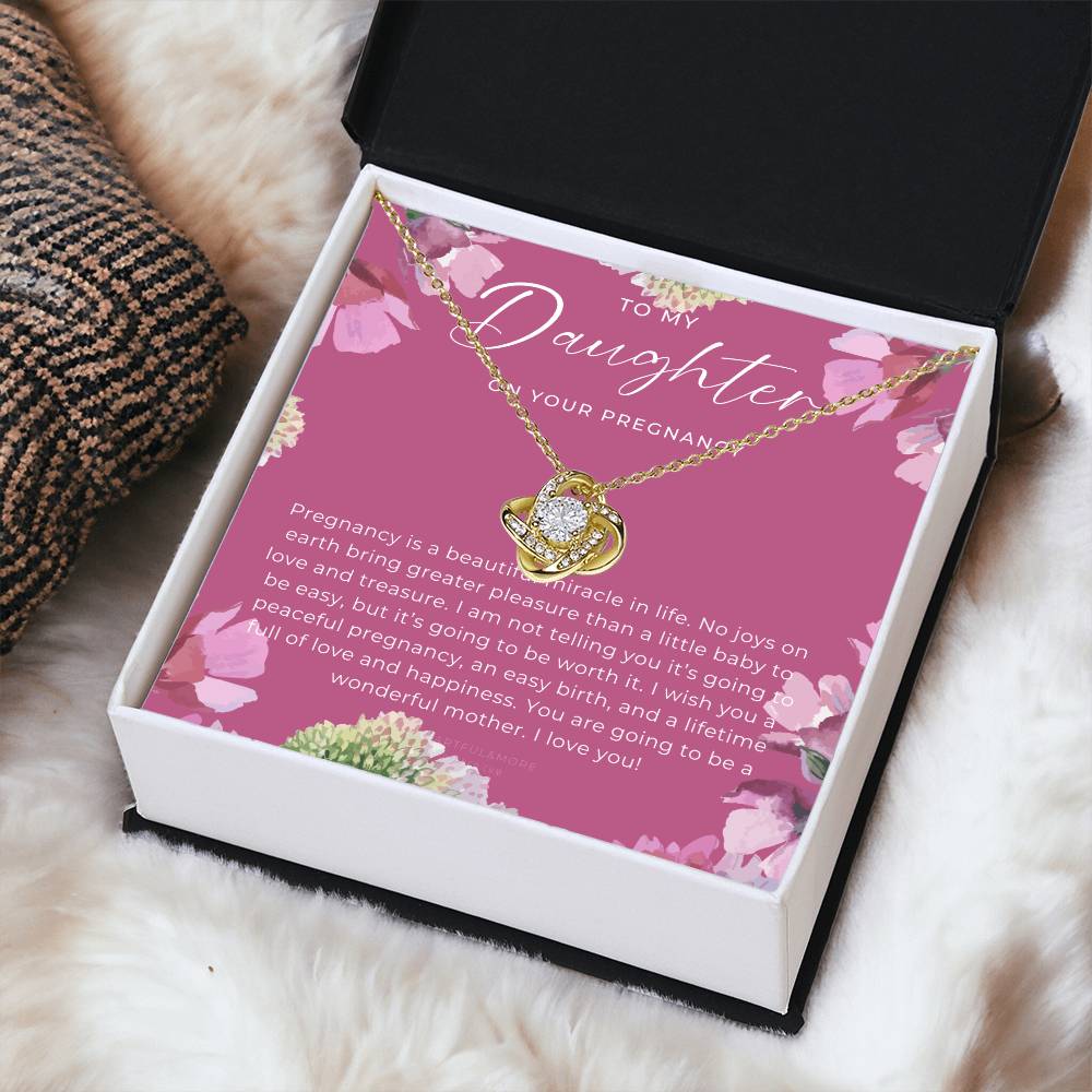 Pregnancy Gift For Daughter Expecting Mom Gift Pregnant Daughter Gift From Mom New Mom Baby Shower Gift Love Knot Necklace