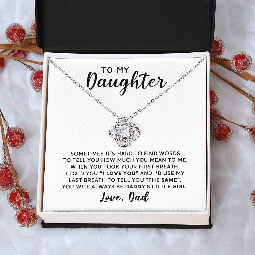 Daughter - Last Breath - Necklace Love Knot Necklace