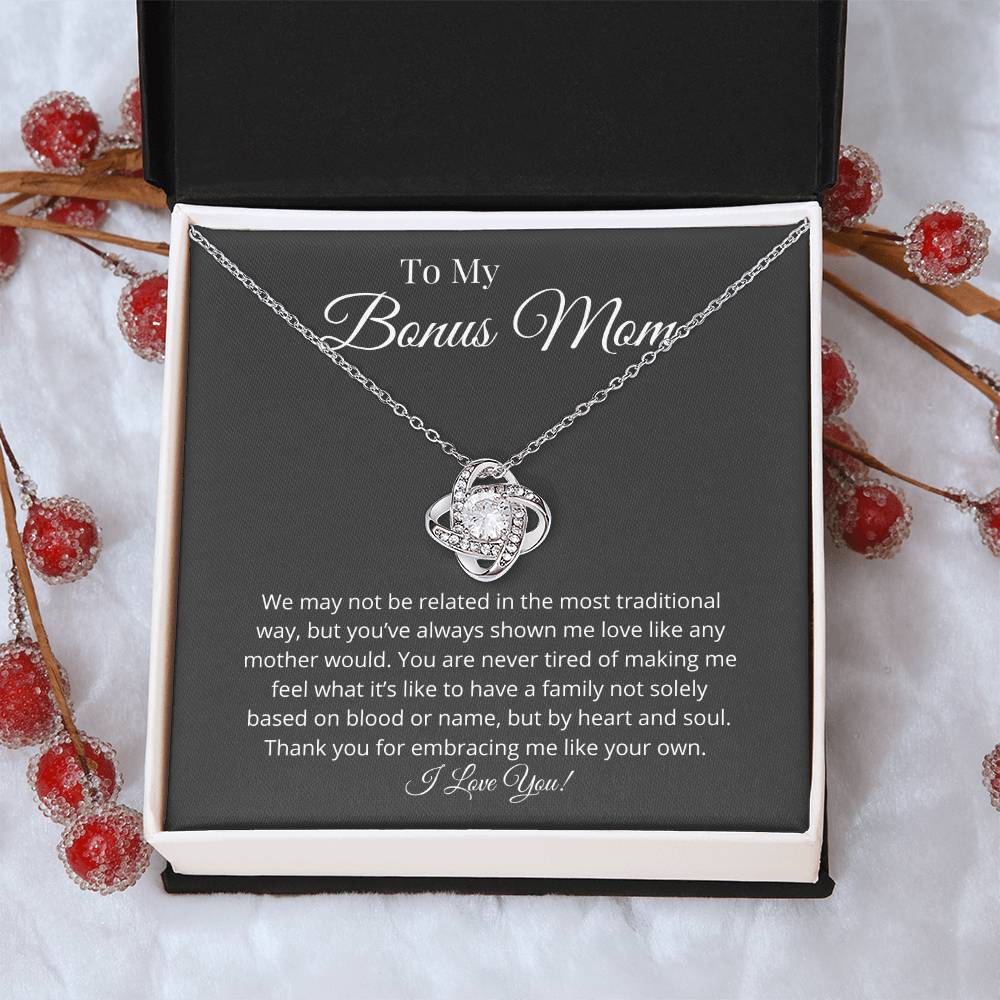 Bonus Mom Thank You Love Knot Necklace