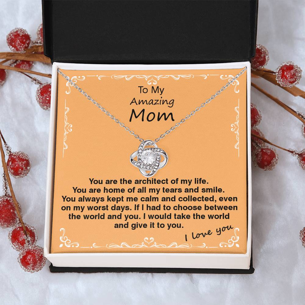 Love Knot Necklace With Architect Of My Life Message Card Love Knot Necklace