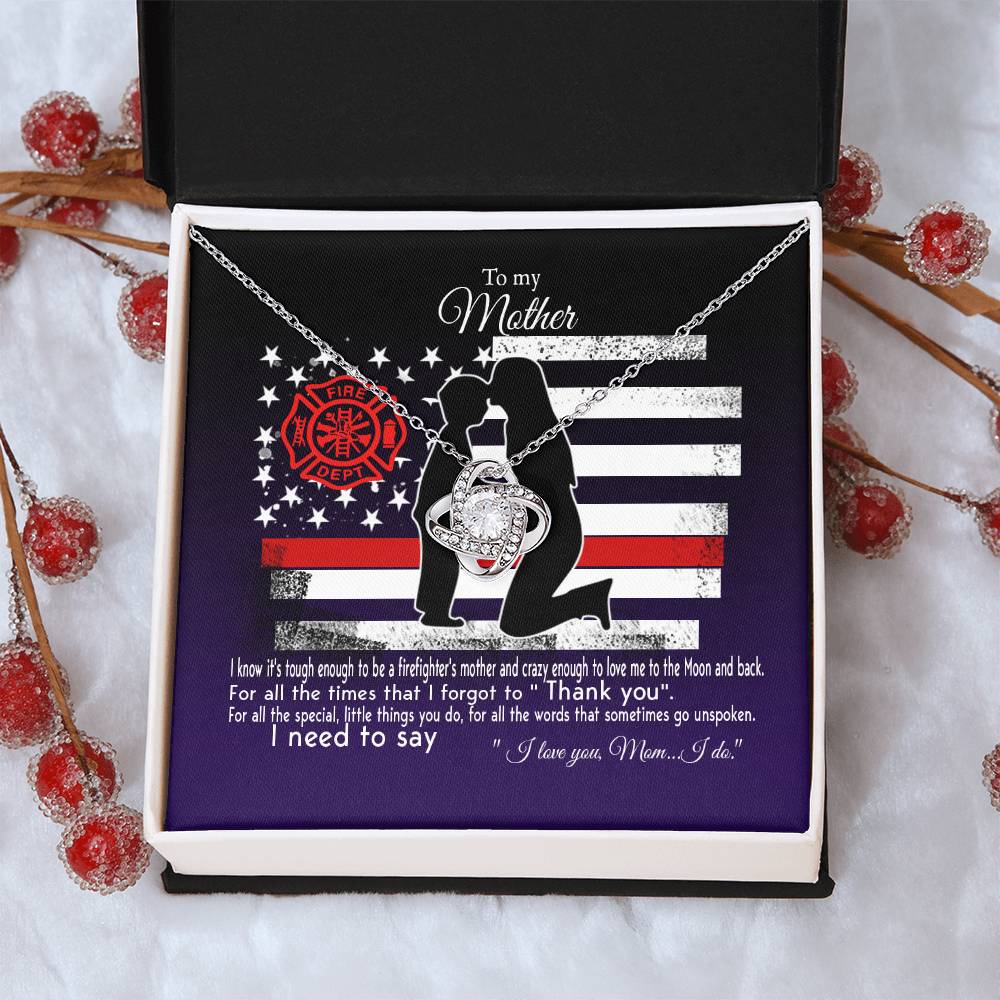 Gift For Firefighter's Mom - Love Knot Necklace Love Knot Necklace