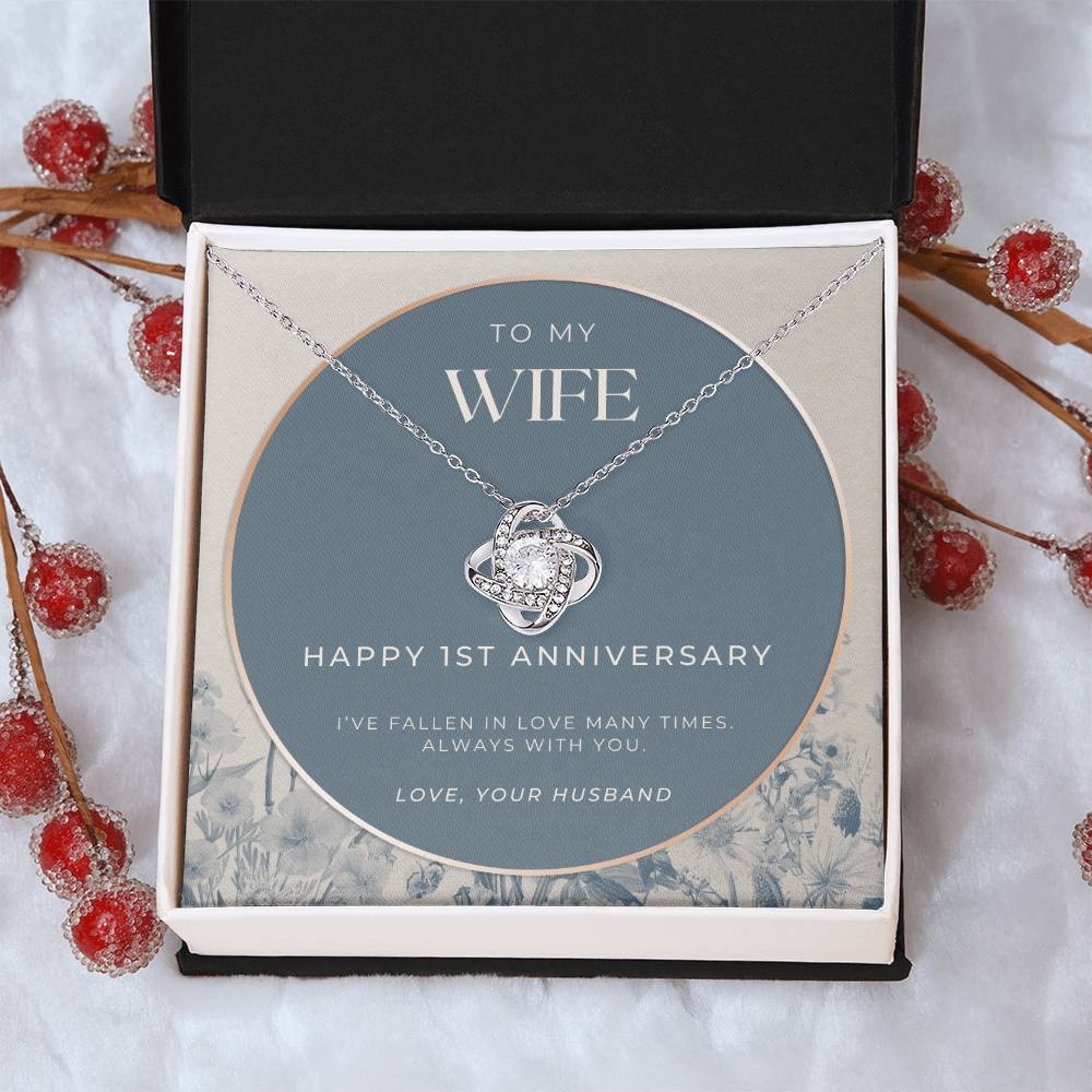 1 Year Anniversary Gift For Wife 1 Year Anniversary Gifts 1 Year Wedding Anniversary Gift Ideas 1St Wedding Anniversary Gift F(2) Love Knot Necklace