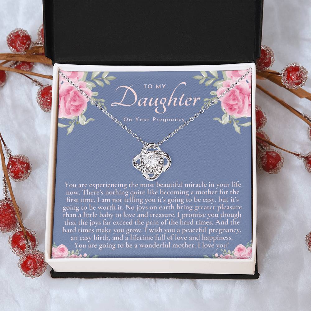 Pregnancy Gift For Daughter Baby Shower Gift Mom To Be Gift Expecting Mom Gift Pregnant Daughter Gift From Mom Love Knot Necklace