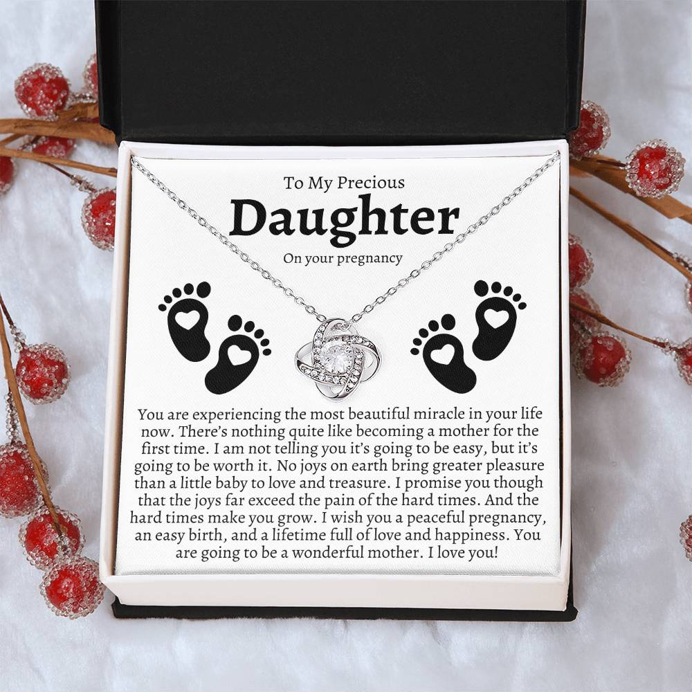 Pregnancy Gift For Daughter Baby Shower Gift Mom To Be Gift Expecting Mom Gift Pregnant Daughter Gift Fr Love Knot Necklace