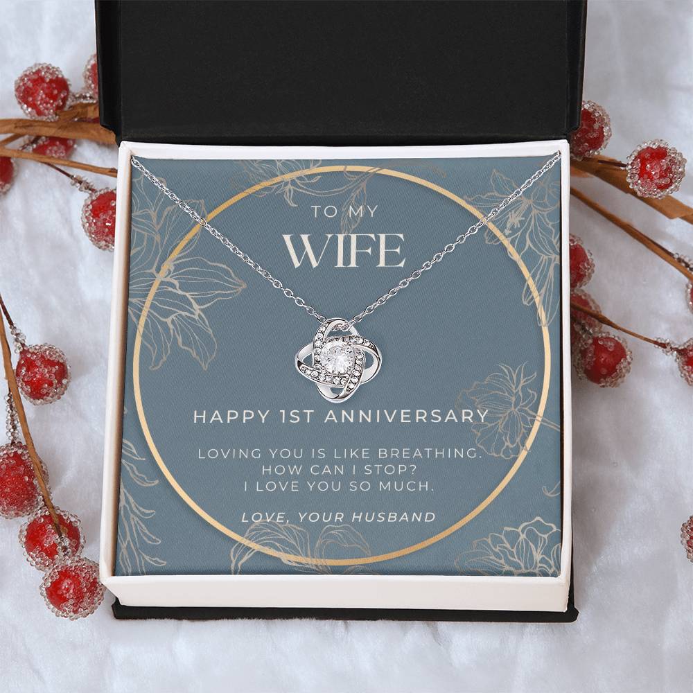1 Year Anniversary Gift For Wife 1 Year Anniversary Gifts 1 Year Wedding Anniversary Gift Ideas 1St Wedding Anniversary Gift F(12) Love Knot Necklace
