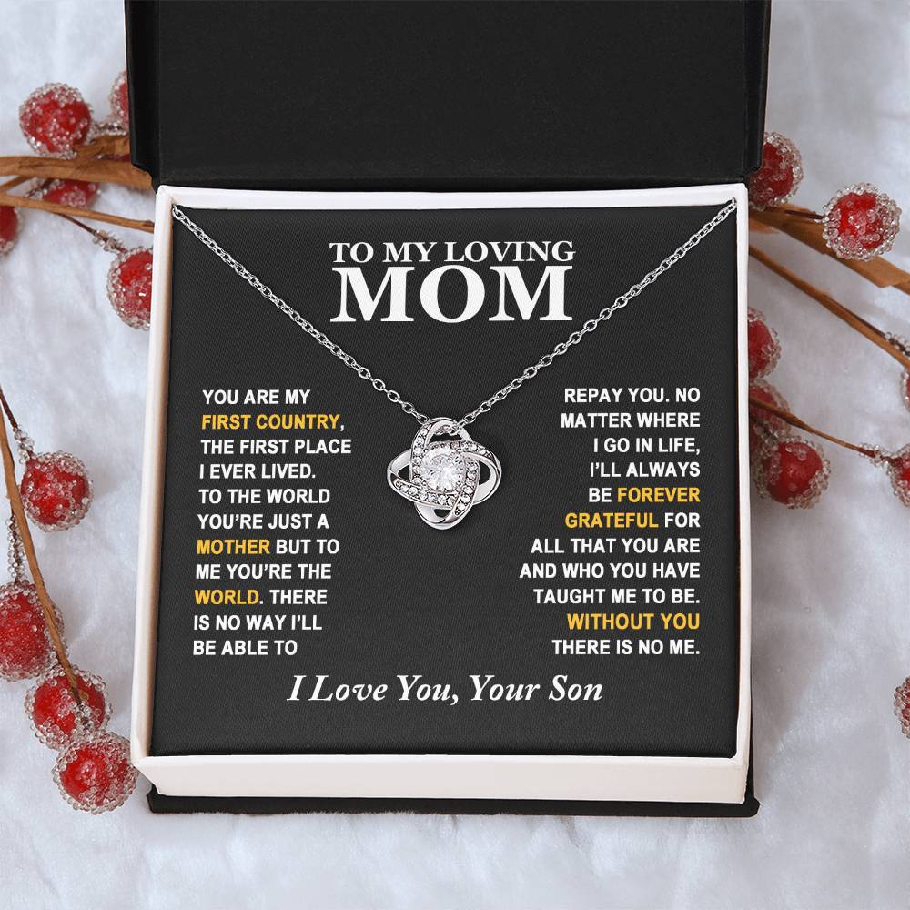 Mom - Forever Grateful - Necklace Love Knot Necklace