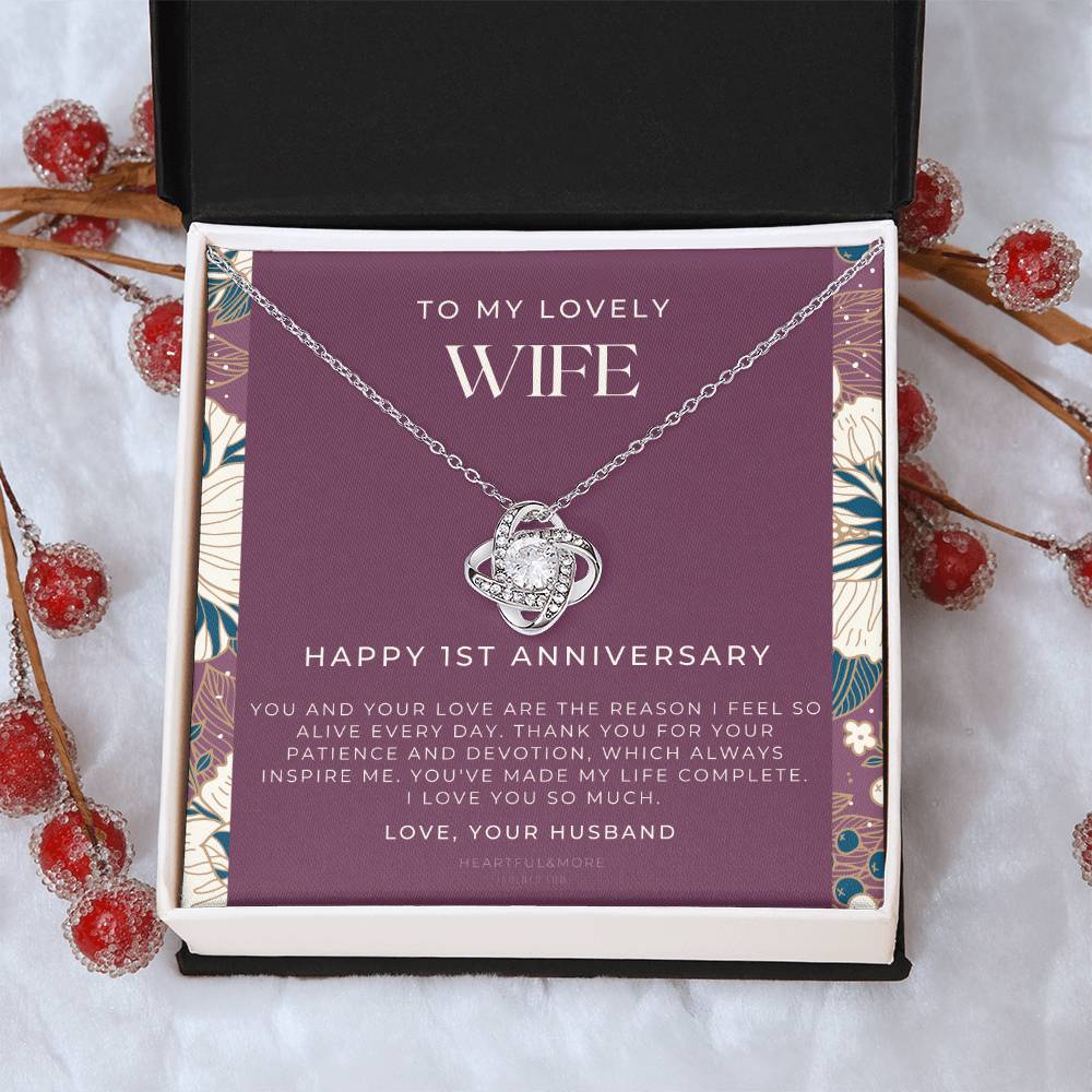 1 Year Anniversary Gift For Wife 1 Year Anniversary Gifts 1 Year Wedding Anniversary Gift Ideas 1St Wedding Anniversary Gift F(11) Love Knot Necklace