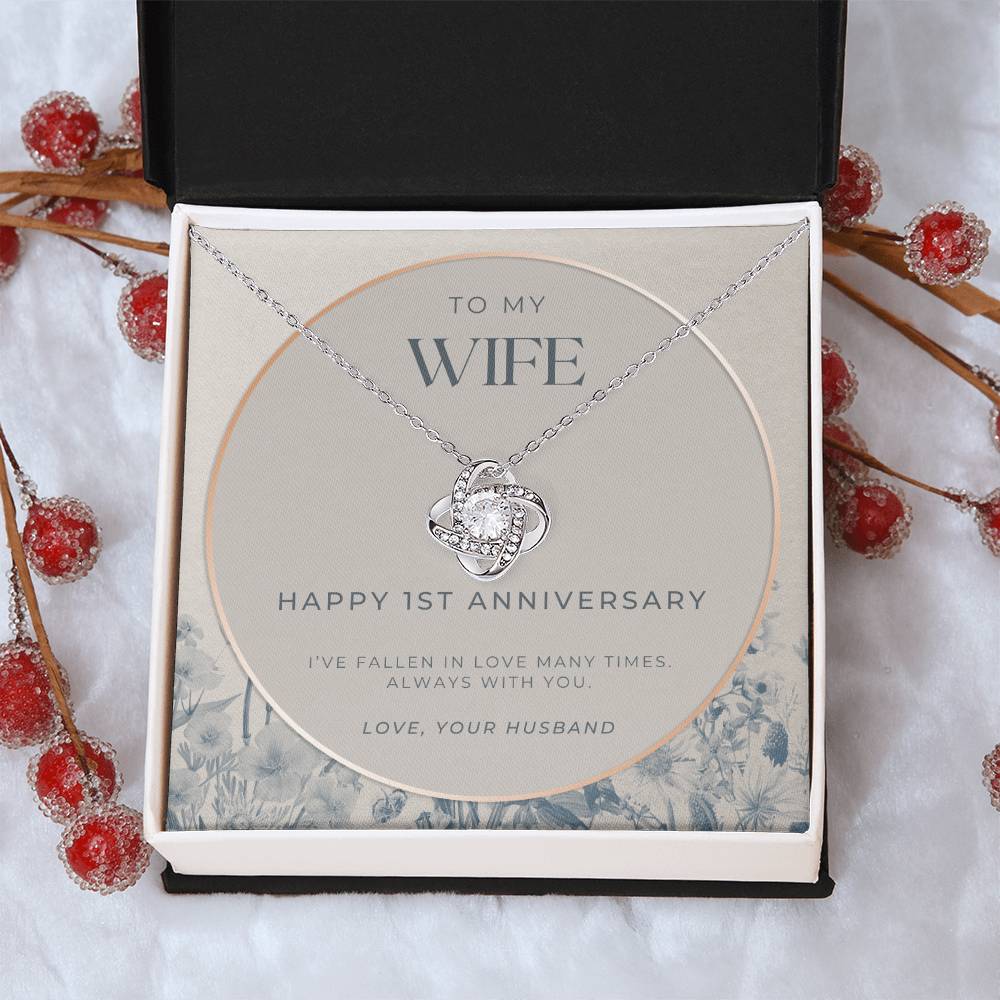 1 Year Anniversary Gift For Wife 1 Year Anniversary Gifts 1 Year Wedding Anniversary Gift Ideas 1St Wedding Anniversary Gift F(3) Love Knot Necklace