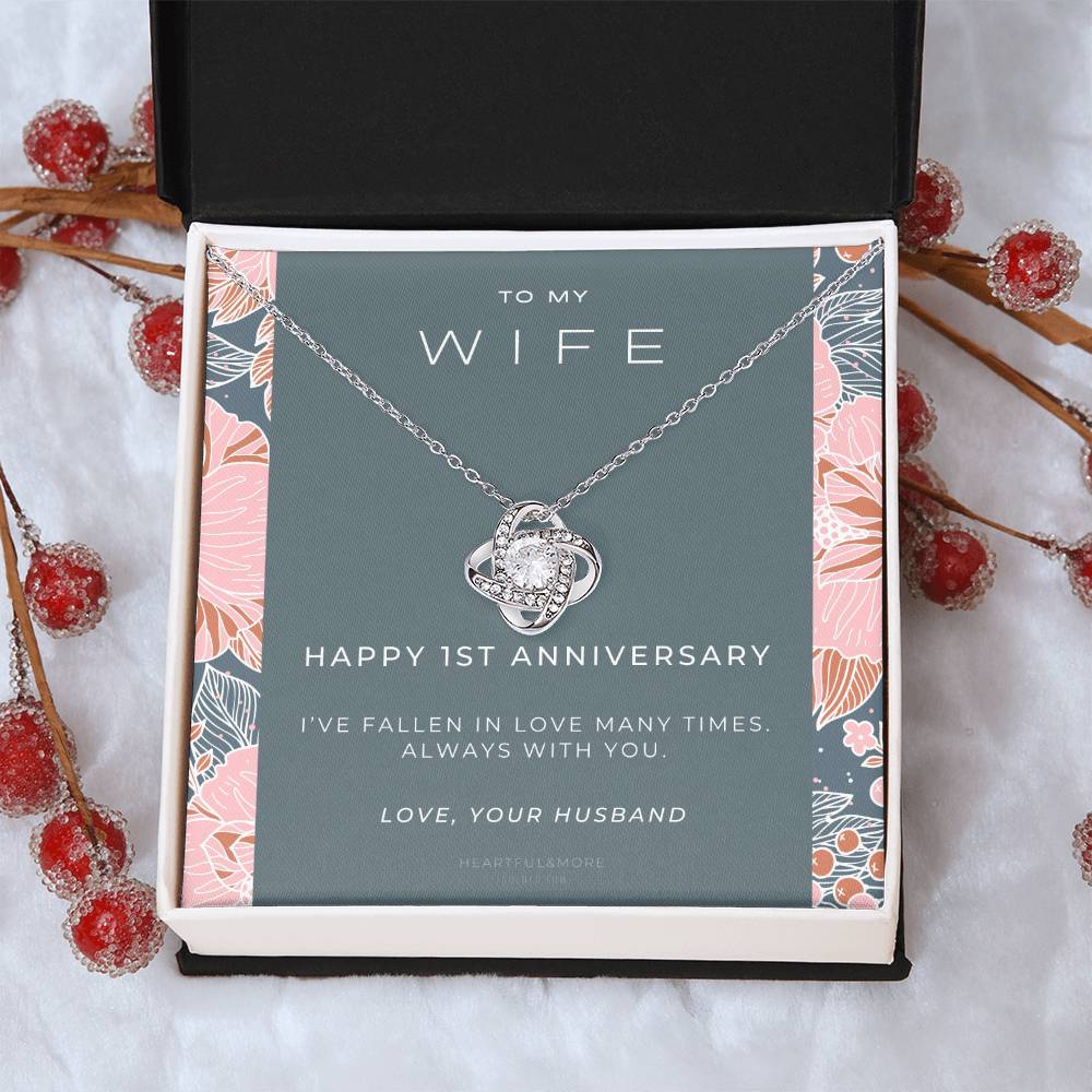 1 Year Anniversary Gift For Wife 1 Year Anniversary Gifts 1 Year Wedding Anniversary Gift Ideas 1St Wedding Anniversary Gift F(6) Love Knot Necklace