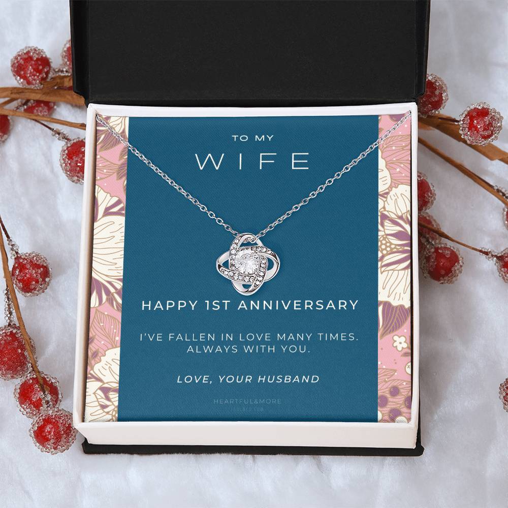 1 Year Anniversary Gift For Wife 1 Year Anniversary Gifts 1 Year Wedding Anniversary Gift Ideas 1St Wedding Anniversary Gift F(8) Love Knot Necklace