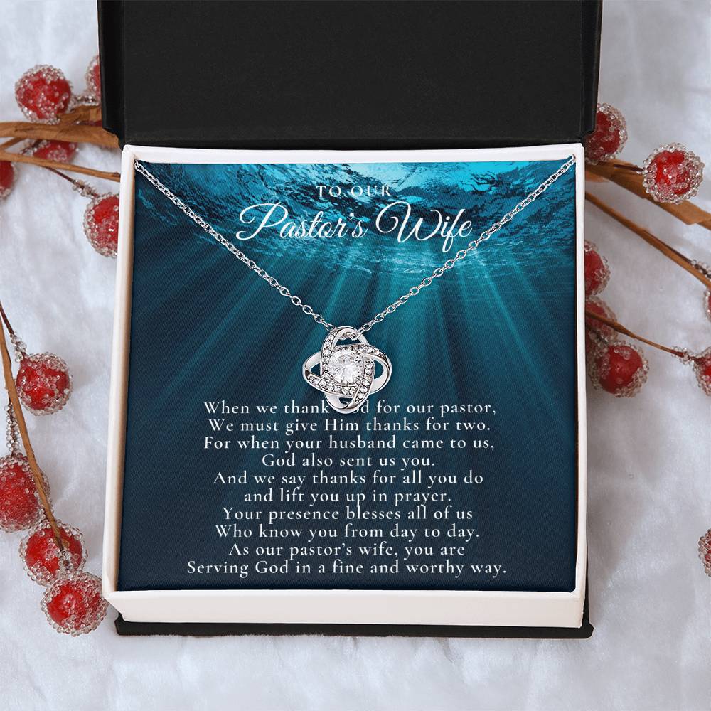 Pastors Wife Appreciation Gift Necklace Bible Study Gift Christmas Present For Pastors Wife Best Preacher Wife Gift Priest Wife Gift Love Knot Necklace