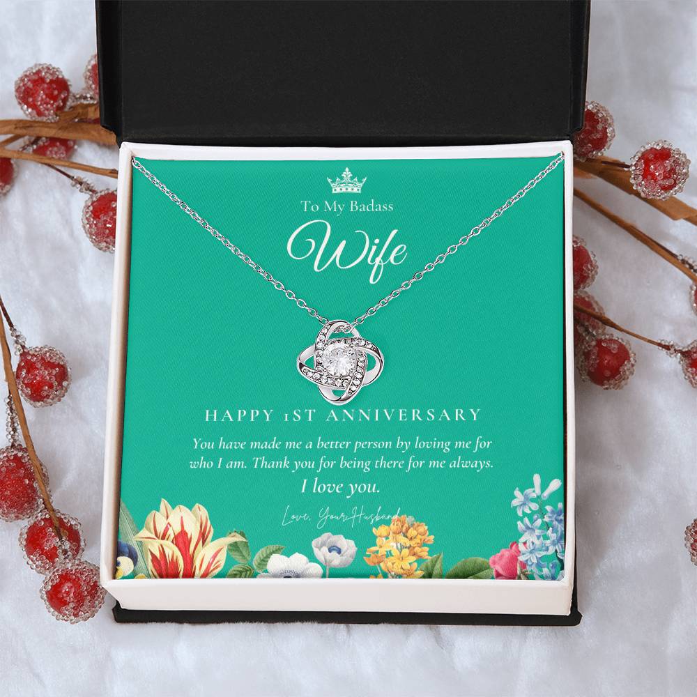 1 Year Anniversary Gift For Wife 1 Year Anniversary Gifts 1 Year Wedding Anniversary Gift Ideas 1St Wedding Anniversary Gift F(7) Love Knot Necklace