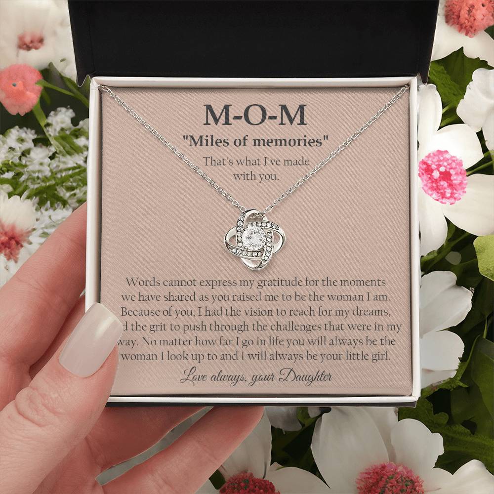To My Mom Necklace Sentimental Gift For Mom Daughter Mother Jewelry Gift Mother's Day Birthday Present Love Knot Necklace