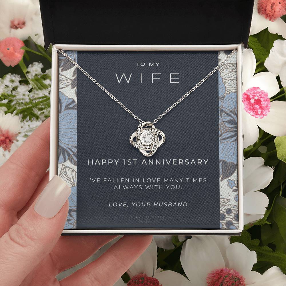 1 Year Anniversary Gift For Wife 1 Year Anniversary Gifts 1 Year Wedding Anniversary Gift Ideas 1St Wedding Anniversary Gift F(7) Love Knot Necklace