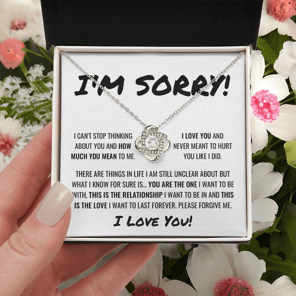You Are The One Apology Necklace Love Knot Necklace