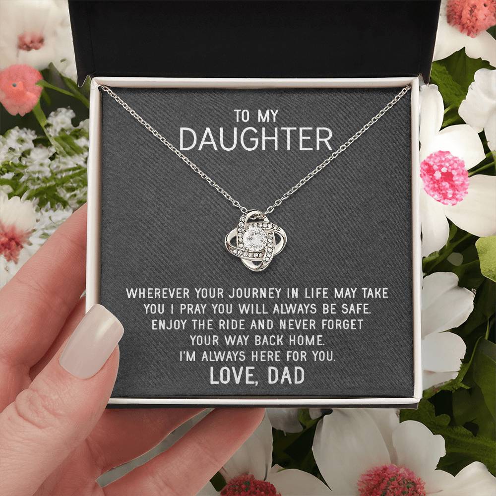 To My Daughter Necklace Gift From Dad Mothers Day Gift For Daughter From Father Sentimental Jewelry Gifts For Dad To Da Love Knot Necklace